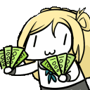 ILoveMoney animated GIF emoji from Anime Sekai