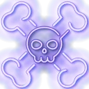 NeonCrossBonesViolet