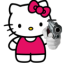 hellokitty_gun Discord sticker | Fantasy *:･ﾟ|| Make Friends . Emotes . Chatting ✧*:･ﾟ