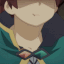 Kazuma Sato from Konosuba looking down with a disappointed and judgmental expression.