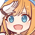 Anime girl with orange hair and blue eyes saluting with a wide, happy smile.