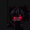 Bronya Zaychik flickering between a dark silhouette with glowing red eyes and her normal chibi form.