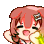 Inugami Korone cheering with a bright yellow glow effect in a pixel art style.