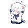 A chibi cat-eared character waving happily then face-planting into the ground.