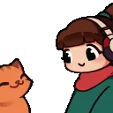 LofiGirlAndCatHighFiveAnimated