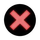 Neon Red Cross Discord Emoji
