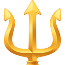 Trident rendered in a polished golden 3D style.