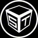 Four identical isometric cubes arranged in a row, each featuring white letters on a black background.