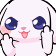 Bunny_middleFinger_112px Discord emoji