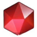 A faceted red gem icon glowing with a subtle shine.