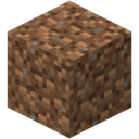 Dirt block from Minecraft rendered in pixel art style.