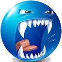 X_blue_growl Discord Emoji