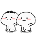 Four identical cartoon characters with round heads and simple faces standing in a row.