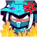 BlueSamurai_Angry Discord Emoji