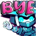 BlueSamurai_Bye Discord Emoji