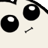 A round character with large eyes drinks from a purple juice box with a straw.