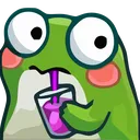 Frog Sip frog_sip Discord Emoji