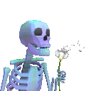 9567skeletonblowingflower