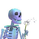 9567skeletonblowingflower