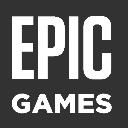 Logo text reading EPIC GAMES in white sans-serif font on a dark gray background.