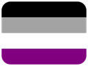 A rectangular flag with horizontal stripes of black, gray, white, and purple.