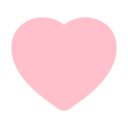 Pink heart shape rendered in a simple pixel art style against a black background.