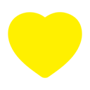 Yellow heart symbol in a pixel art style.