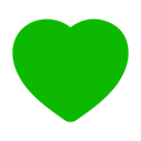 Green heart symbol in a simple pixel art style against a black background.
