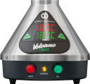 Volcano Digit desktop vaporizer with a digital temperature display and red and green control buttons.