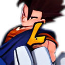 Vegito throwing a punch with a smug expression.