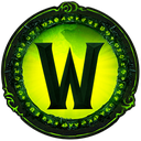 A circular green emblem with a glowing yellow center and a bold black letter W.