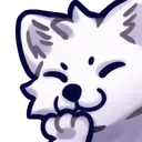 Loup1_Hand_over_mouth_Laugh Discord Emoji