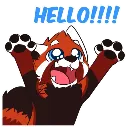 lucky_red_panda_HELLO Discord Emoji