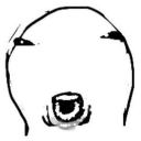 Face with a wide-open, gaping mouth expressing extreme shock or surprise in a minimalist line-art style.