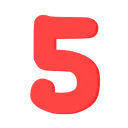 9437pastelrednumberfive