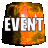 Four pixelated orange emergency sirens arranged in a row, each displaying the word EVENT in bold white text.