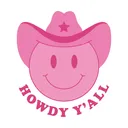 retropinkemojiwithcowgirlhatsmil