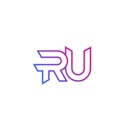 Letters R and U combined into a modern monogram logo with a blue and purple gradient.