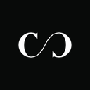 A white interlocking CC monogram logo centered on a solid black background.