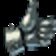 Hand making a thumbs-up gesture with a shiny metallic texture.
