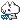 A small white creature with pink cheeks excitedly holding a blue shopping basket in a pixel art style.