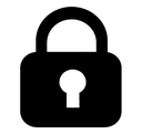 A black padlock icon in a closed position.