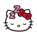 Hello Kitty with eyes closed and pink Zs floating above her head.