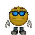 A yellow 3D smiley wearing blue sunglasses gives a thumbs up and makes an okay gesture.