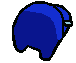 Blue bean-shaped character waddling in a rhythmic, repeating animation.