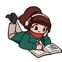 LofiGirlWritingHappily