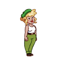 Comgirl_Salute animated emote from AdVenture Communist