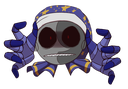 A dark jester with a star-patterned hood and multiple arms reaching forward with a menacing expression.