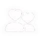 Two simple white heart outlines floating side by side.