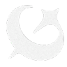 A white crescent shape on a black background.